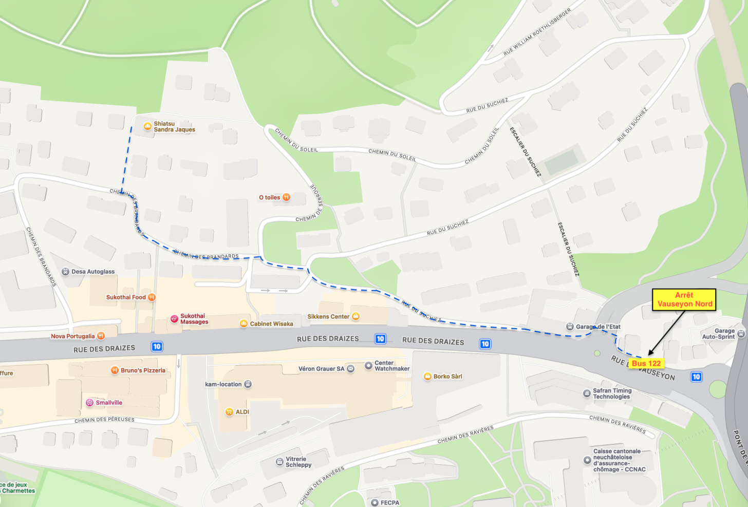 Parcours 122 ou 120